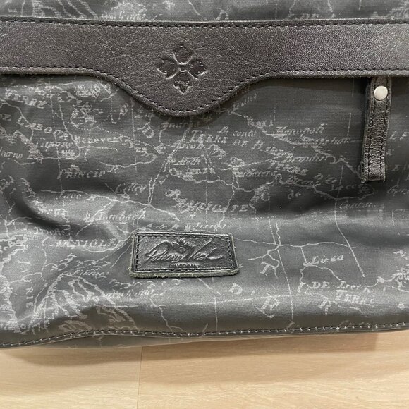 Patricia Nash Coated Linen Canvas Karina Backpack Black Map - Picture 12 of 16